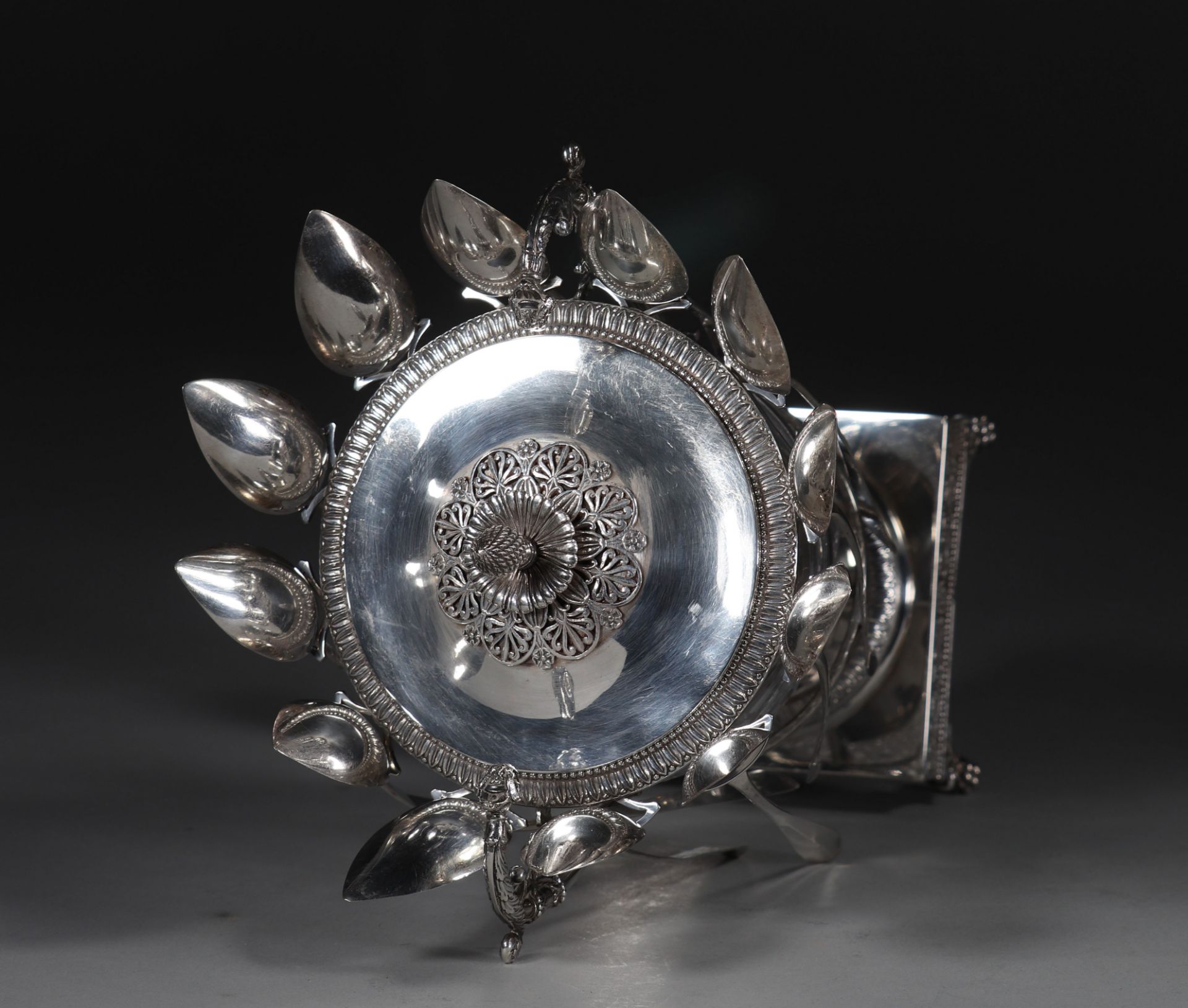 Empire period silver jam and crystal - Bild 4 aus 5
