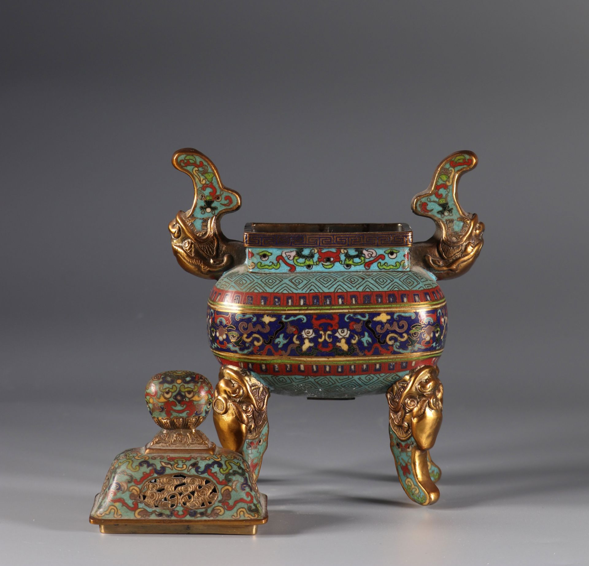 China cloisonne perfume burner - Bild 4 aus 5