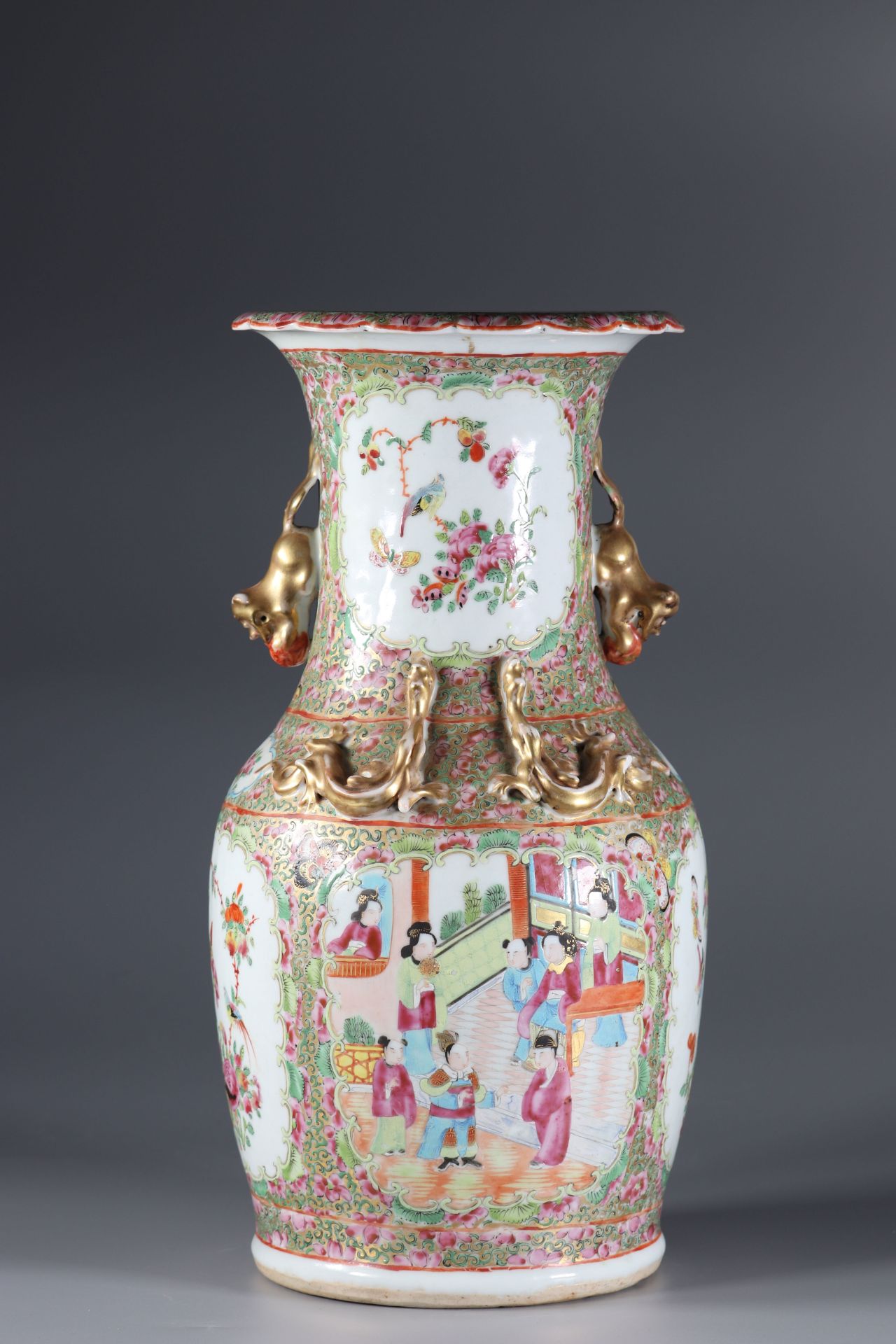 China Canton porcelain vase - Image 3 of 5