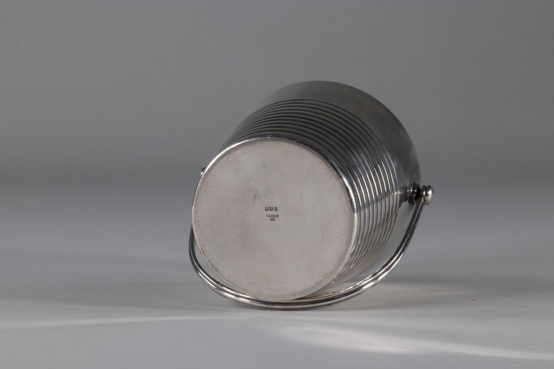 Christofle and Luc Lanel, ripple model silver metal ice bucket, France circa 1930 - Image 3 of 3