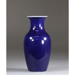 China blue monochrome vase Qing period