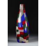 Murano Venini (att) Blown vase decorated with colored tiles.