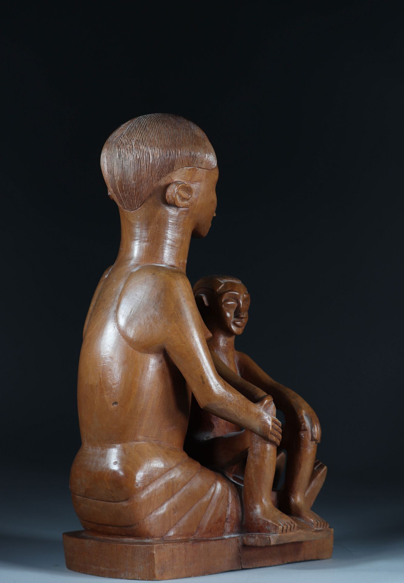 Maternity Kuba carved wood "carries an inventory number" 20th - Image 4 of 4