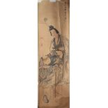 Asia painted scroll of figures 18 / 19th C.