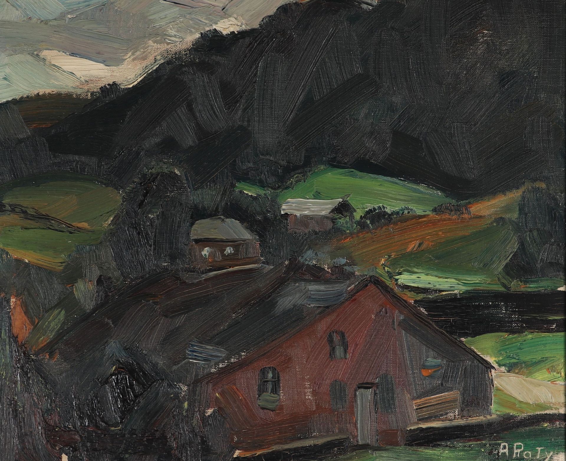 Albert RATY (1889-1970) Oil on panel "house in the Ardennes"