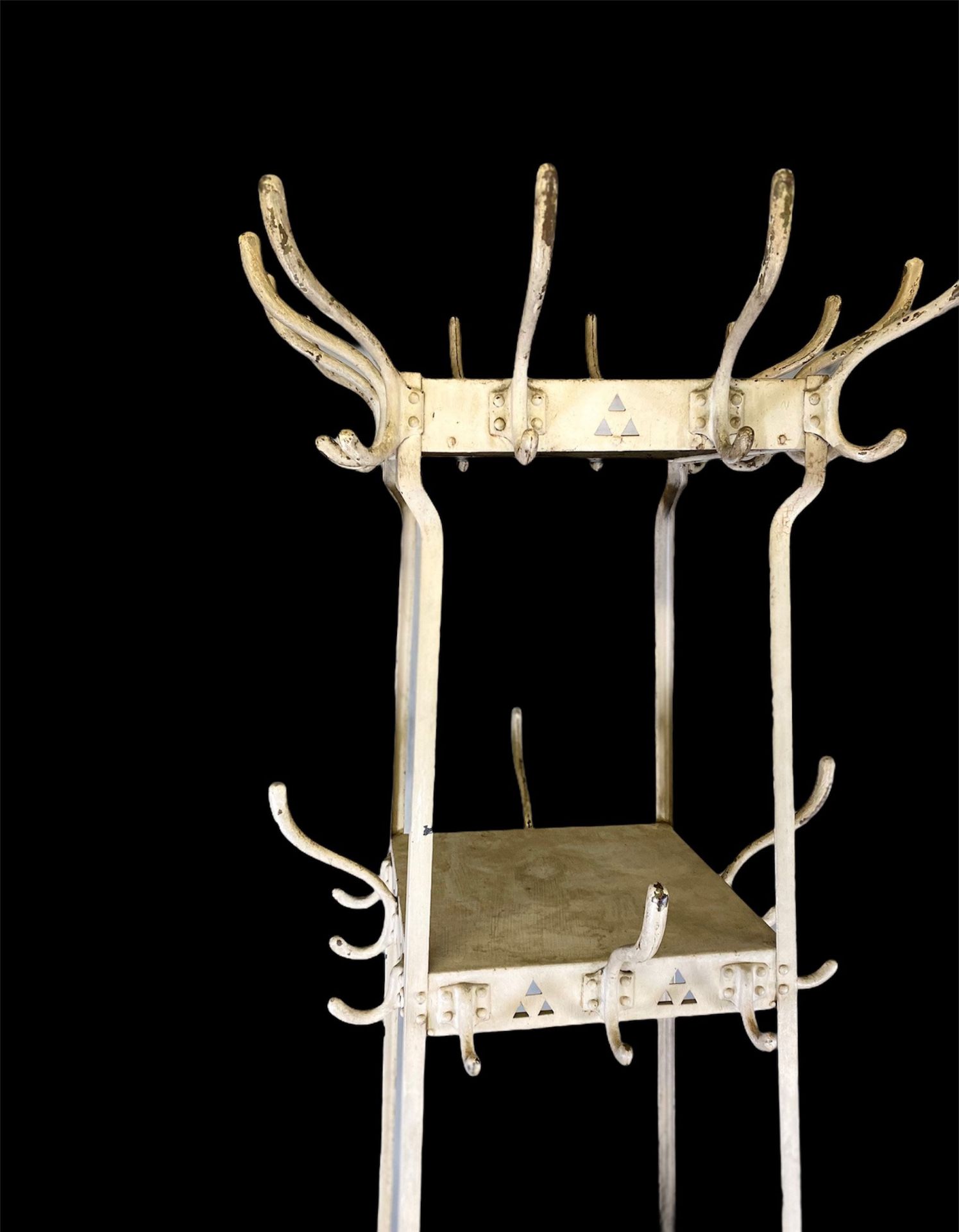 Secessionist art-nouveau coat rack in metal. - Image 2 of 3
