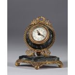 Louis XVI marble and chiseled bronze desk clock