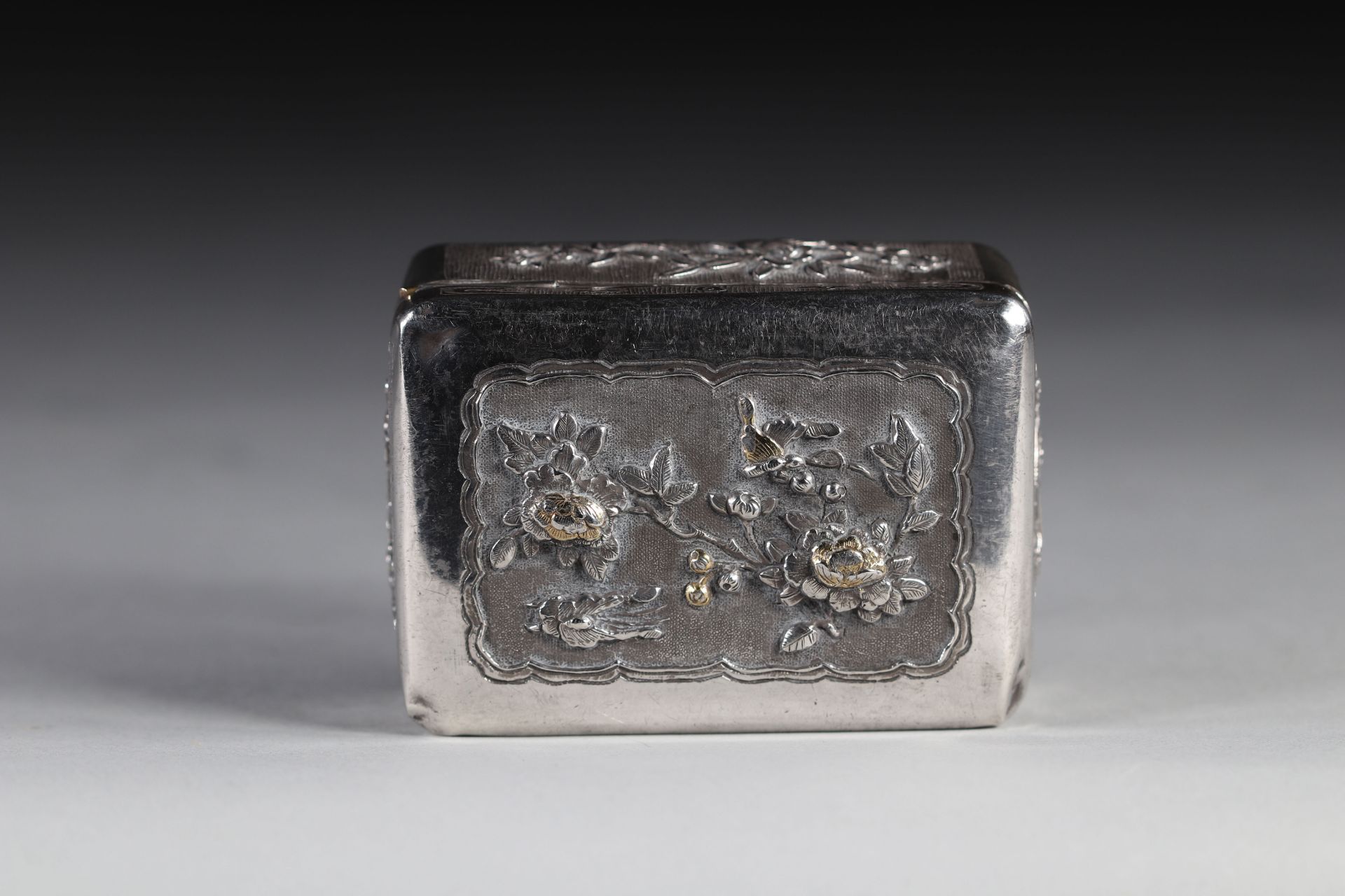 Small silver box, China around 1900, hallmarks.