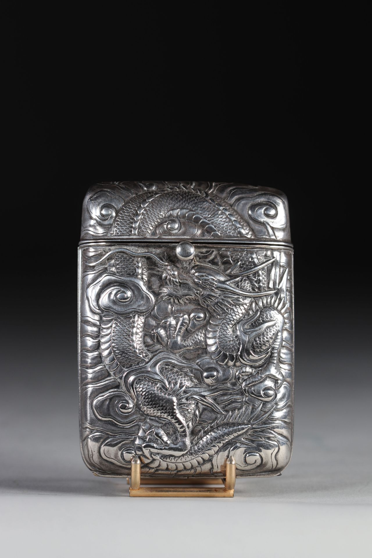 silver cigarette box, Japan circa 1900.