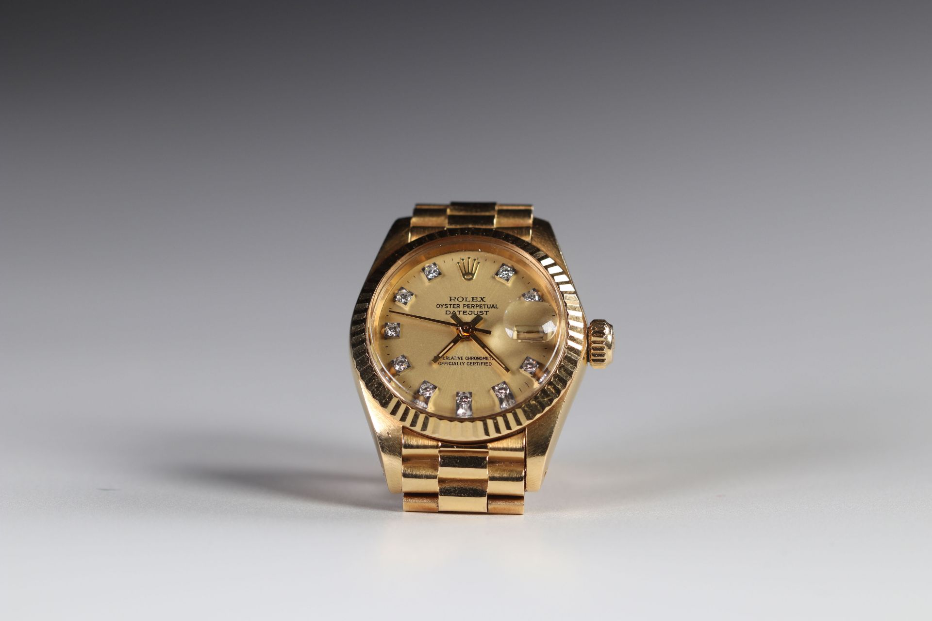 ROLEX LADY DATEJUST Rolex Oyster Perpetual Lady Datejust wristwatch, in yellow gold, Helvetia head h