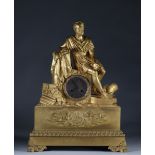 Imposing gilt bronze clock from the Restoration period surmounted by a Roman.