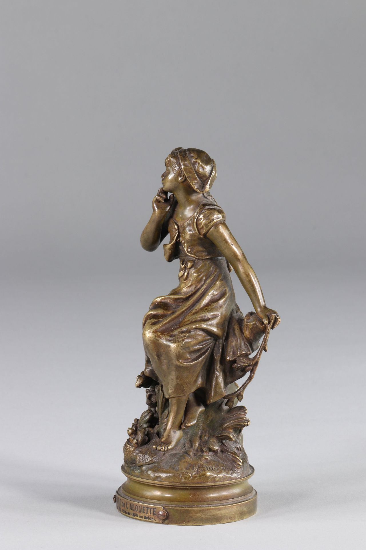 inspired by Hippolyte François Moreau "song of the Lark" bronze - Image 4 of 4