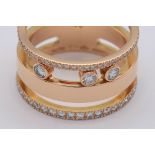 Large Romane model ring from Messika in 18K pink gold, set with 1.06K diamonds