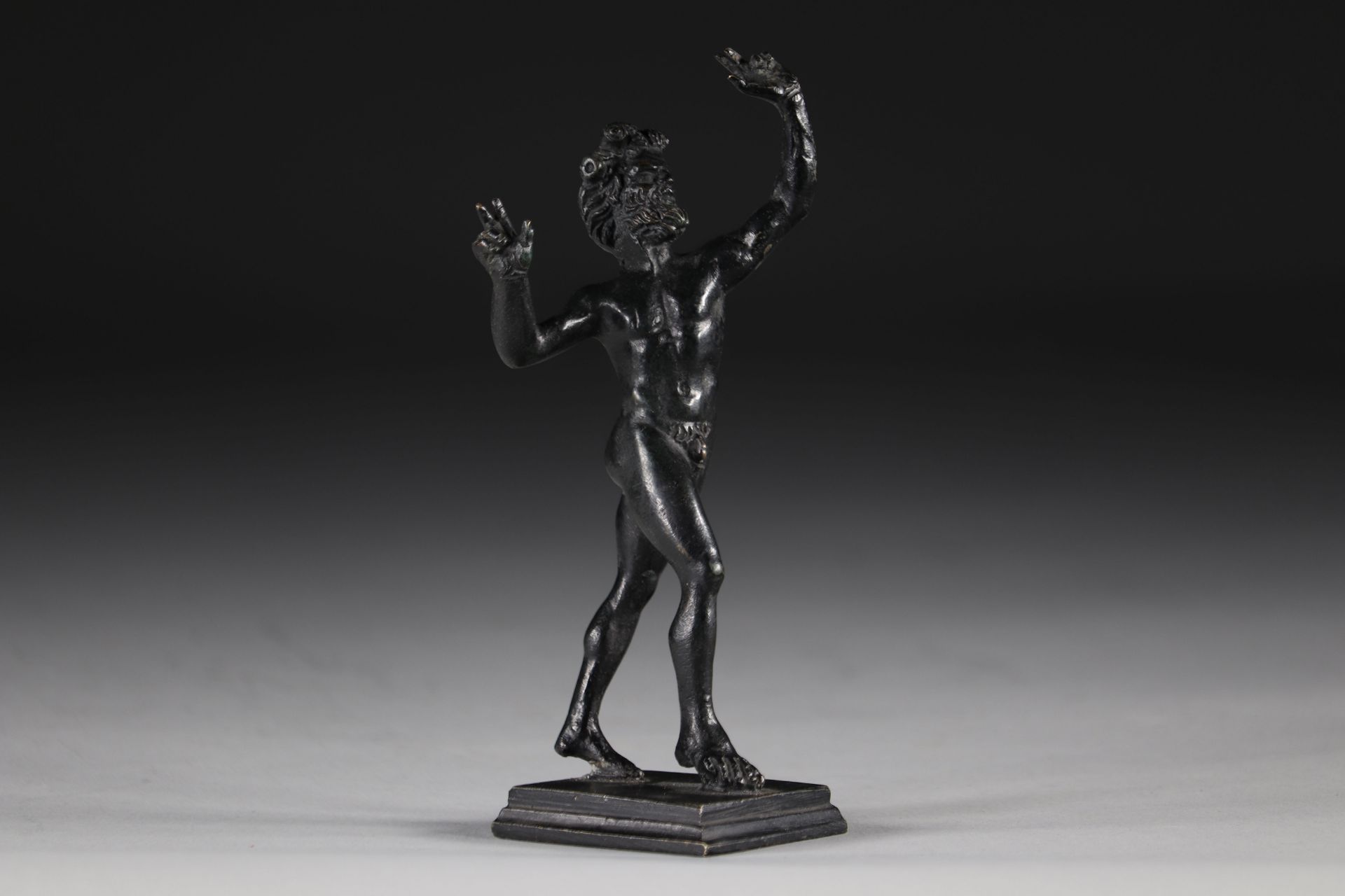 Faun in bronze with black patina Italy circa 1900