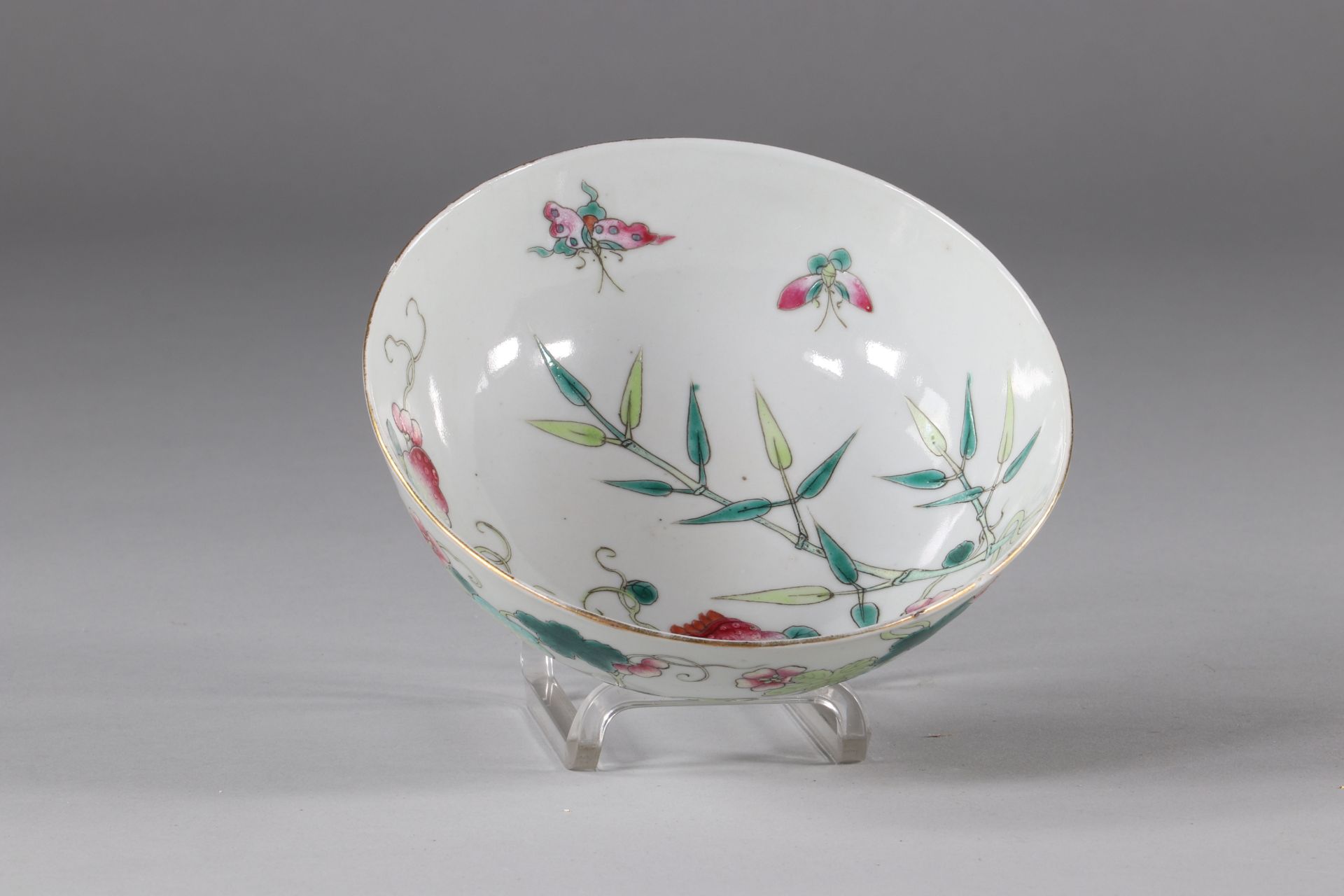 Porcelain bowl with balsam flowers, China Xuantong mark and period. - Image 3 of 4