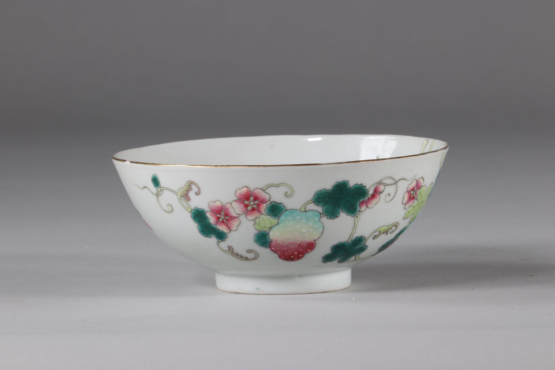 Porcelain bowl with balsam flowers, China Xuantong mark and period. - Image 2 of 4