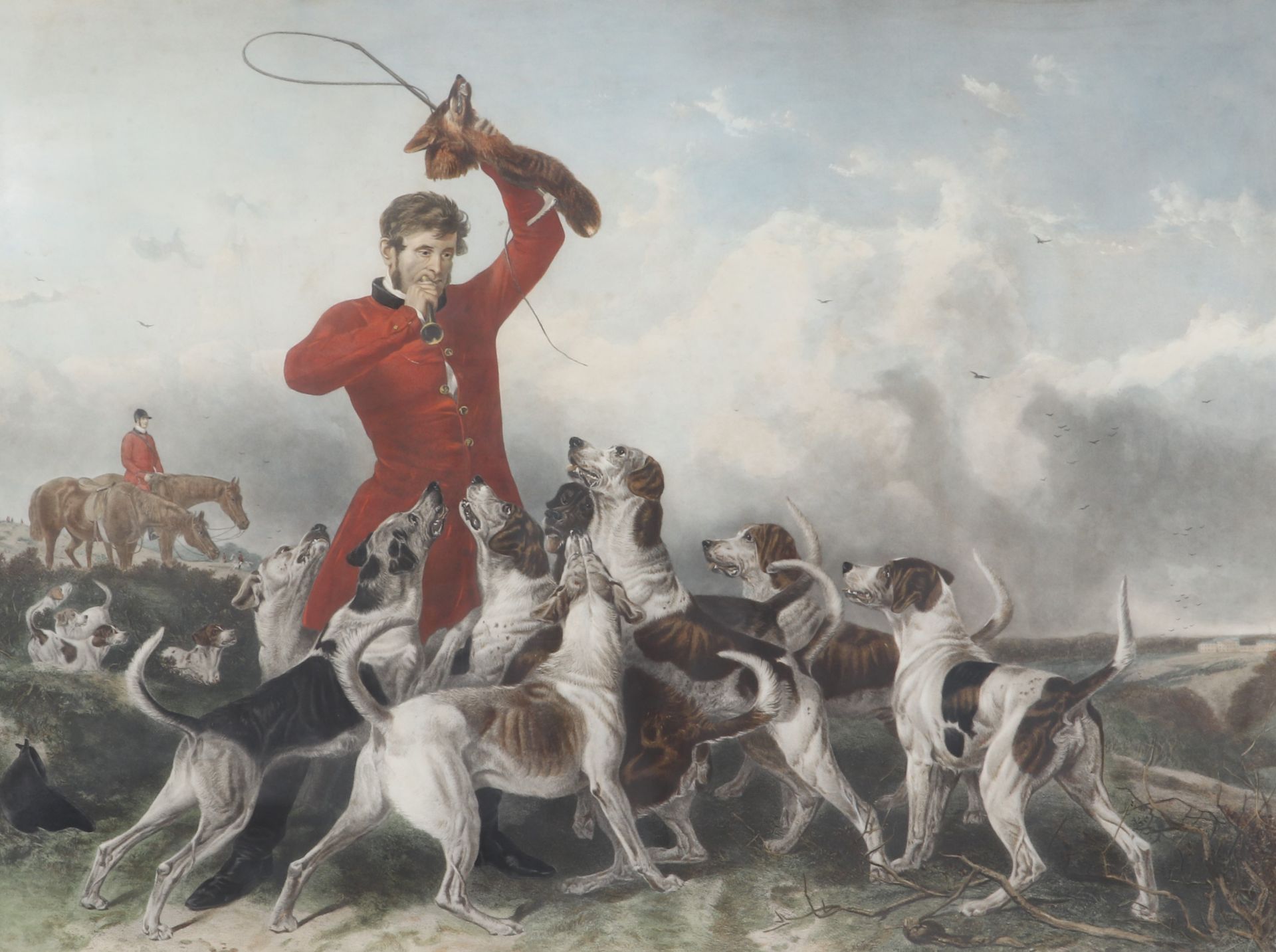 Engraving "hunting with hounds"