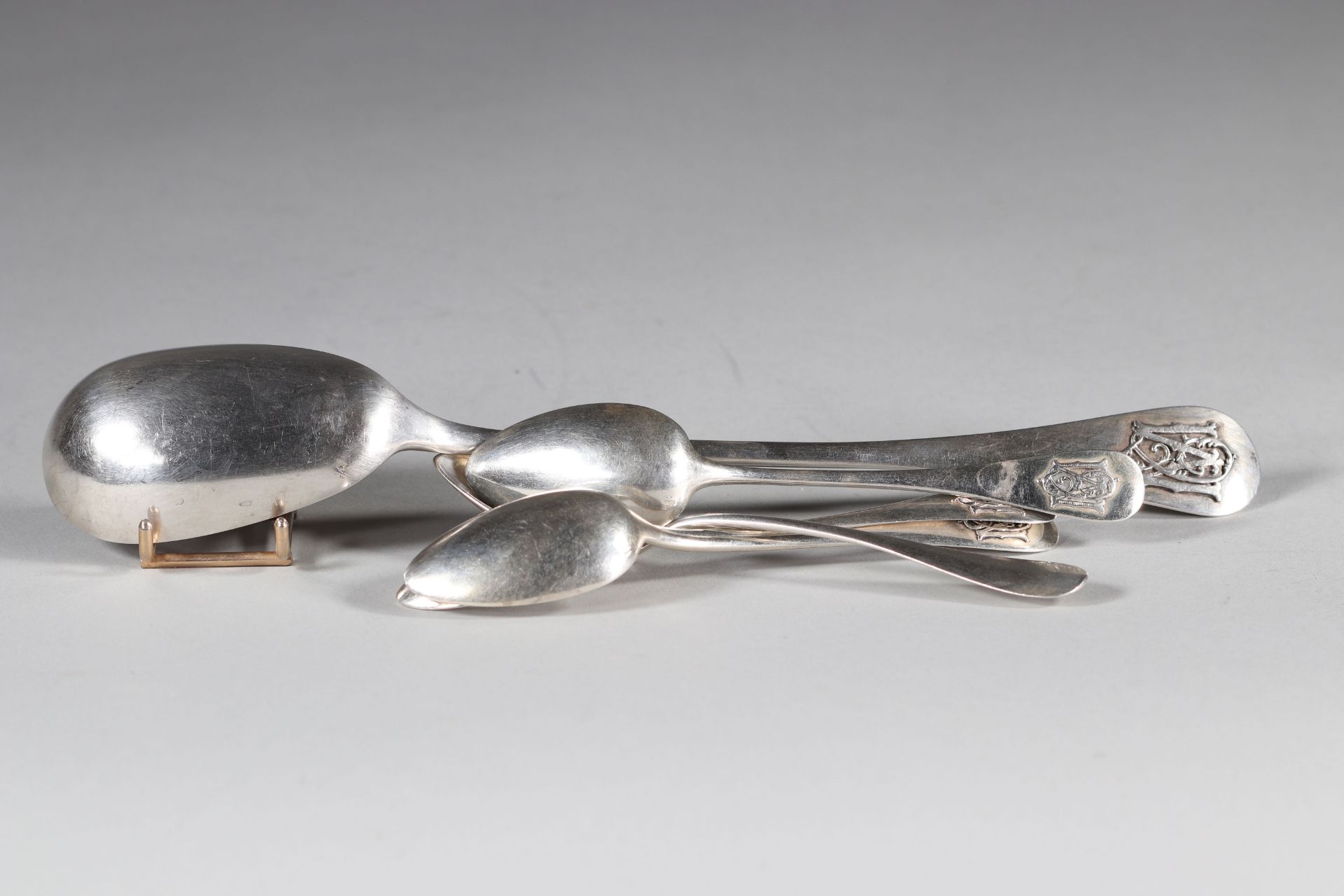 Set of silver spoons set with Minerva hallmarks - Bild 2 aus 3