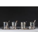 Pair of sterling silver coffee services (800)