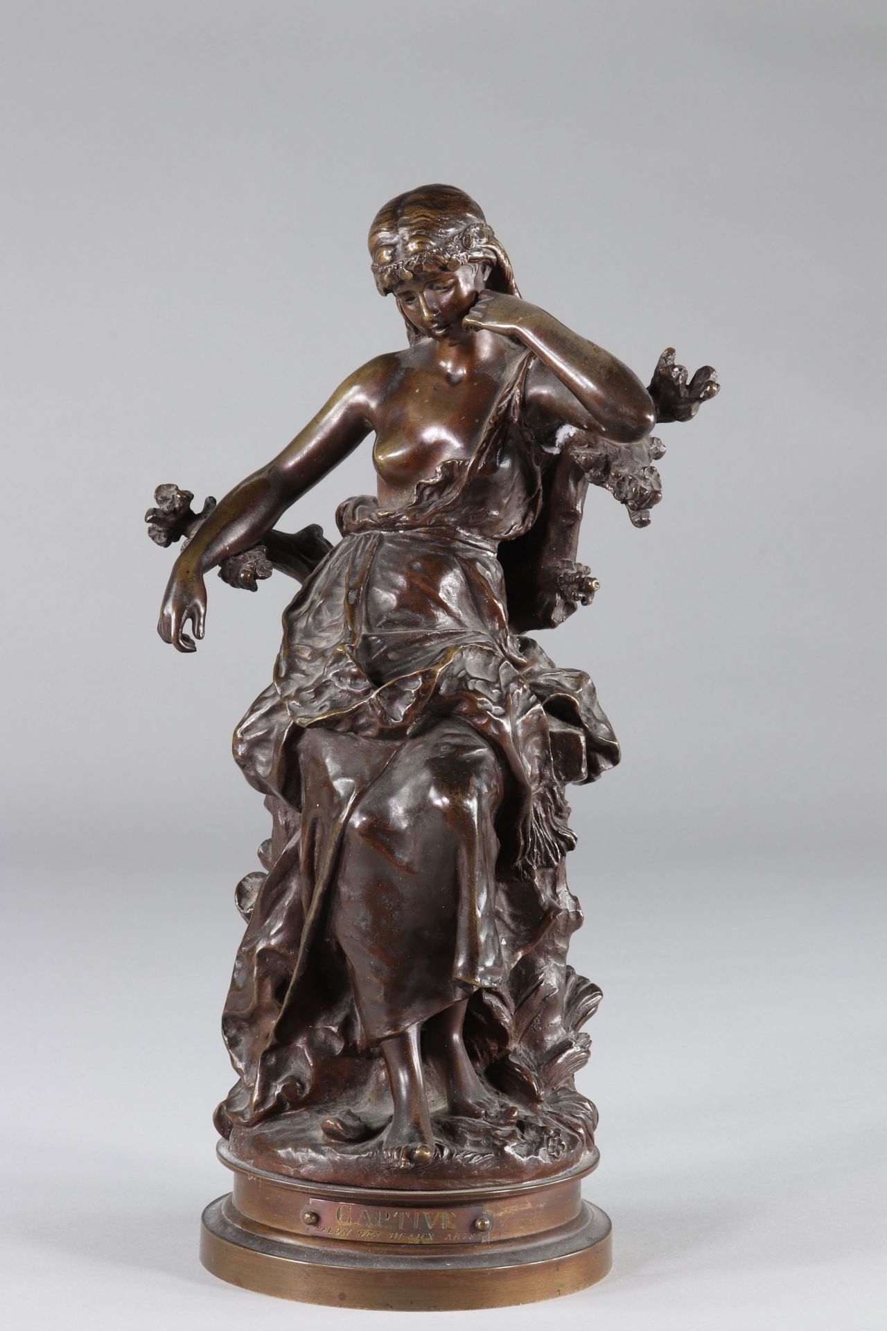 Bronze by A Moreau “Captive, Salon des Beaux-Arts. »Monogrammed JP