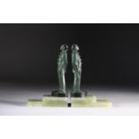 Max Le VERRIER (1891 - 1973) pair of Art Deco "Pierrots" bookends