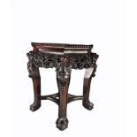 Iron wood saddle with marble top, late 19th century China.