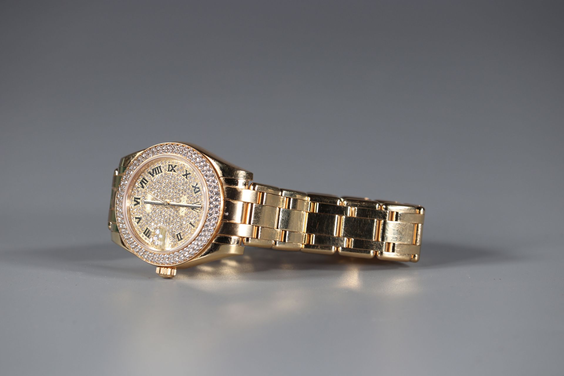 ROLEX Lady DateJust Magnificent ROLEX lady's watch, case and bracelet all 18K yellow gold, bezel set - Image 8 of 8