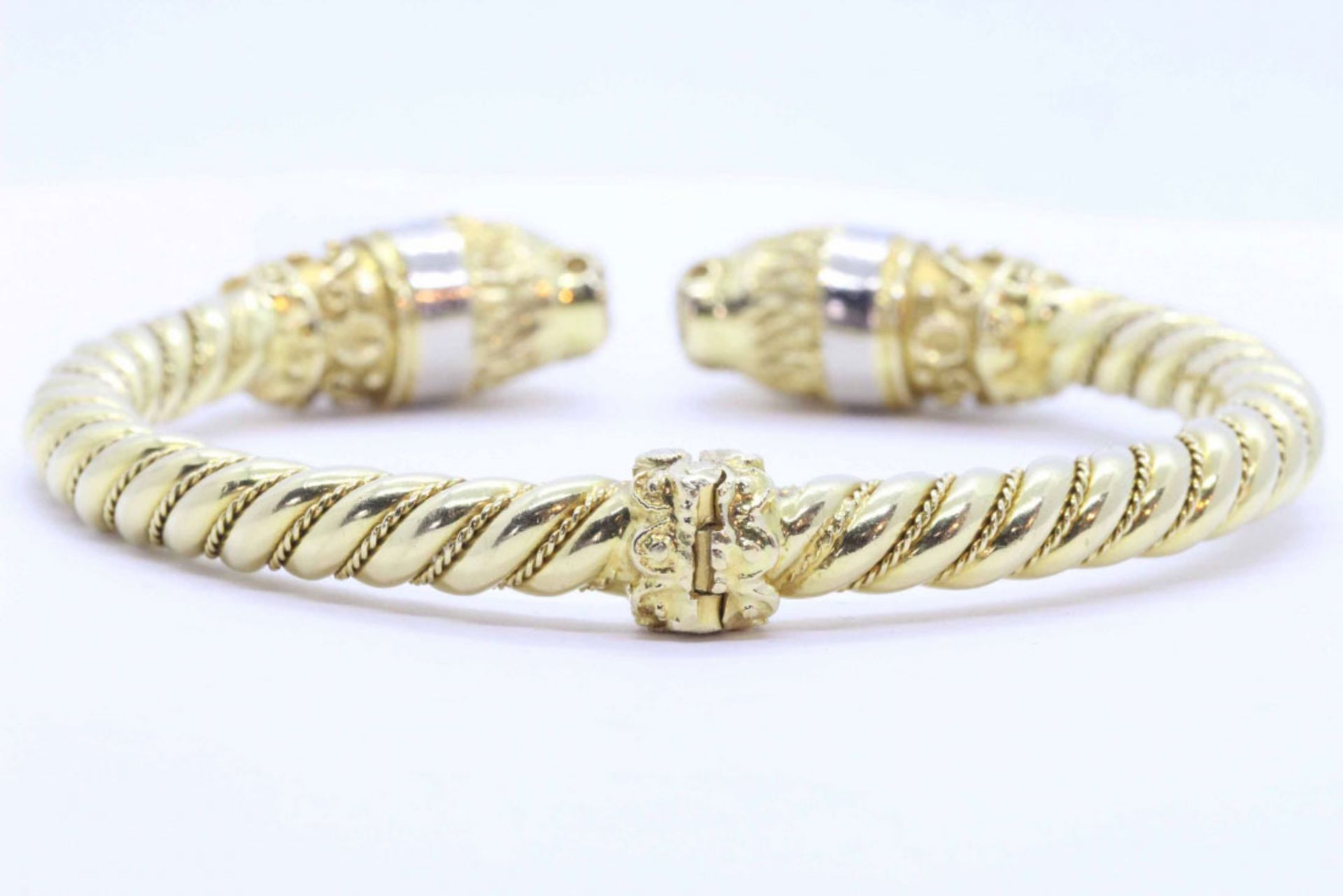 Contemporary bracelet in 18K yellow gold, set with diamonds and rubies - Bild 3 aus 6