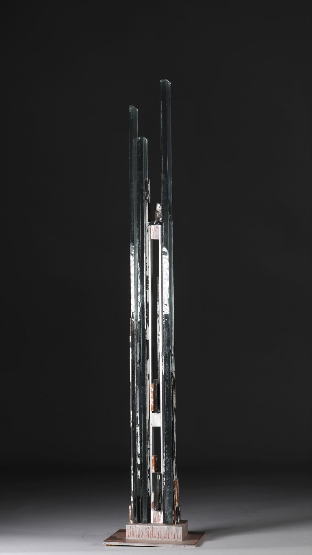 Gerard Koch (1926 - 2014) sculpture "clearing" metal, wood, glass - Image 4 of 5