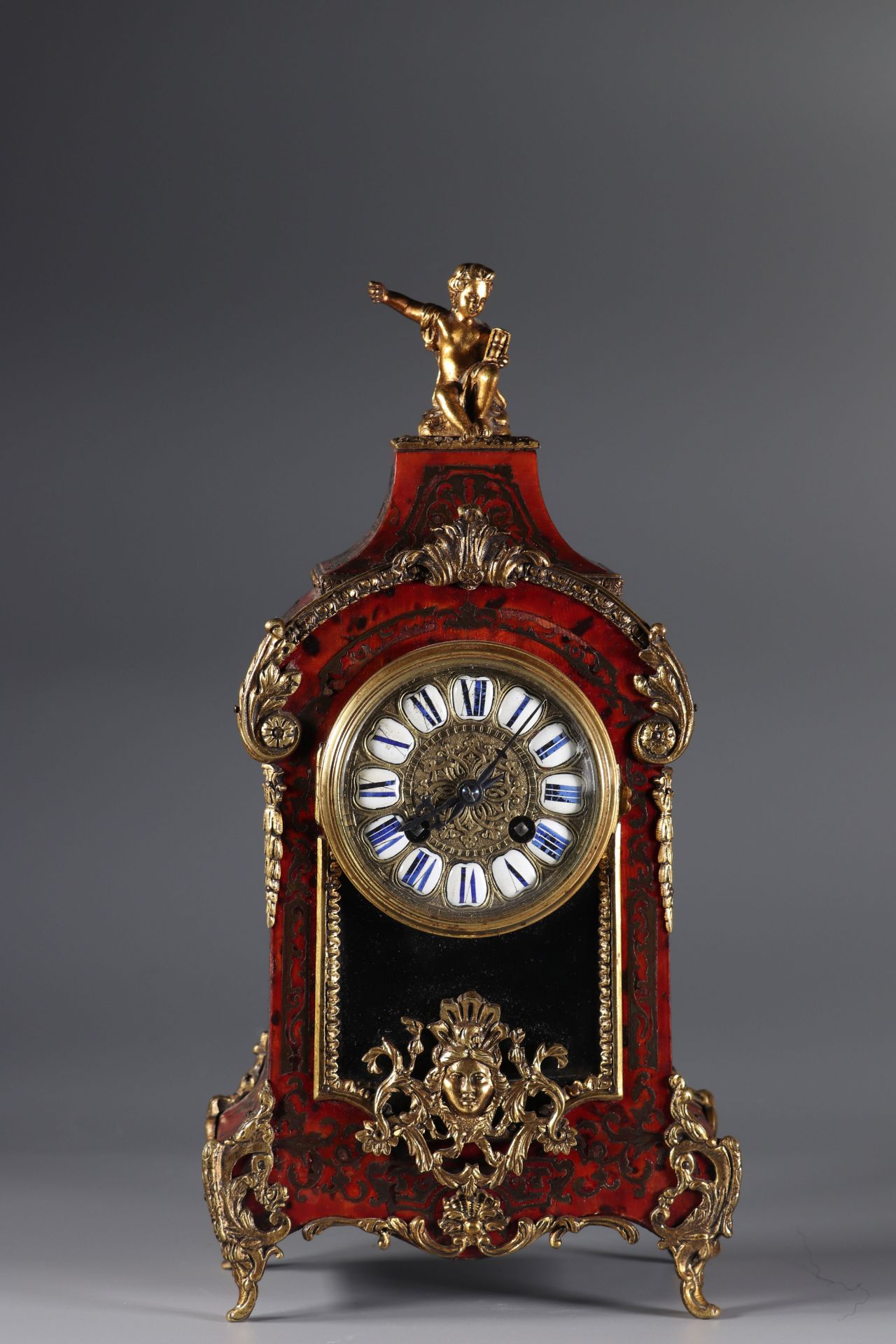 Napoleon III clock Boulle and bronze marquetry