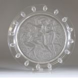 Lalique large dish decorated with the 3 graces in the vines