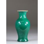 China monochrome green vase Qing period