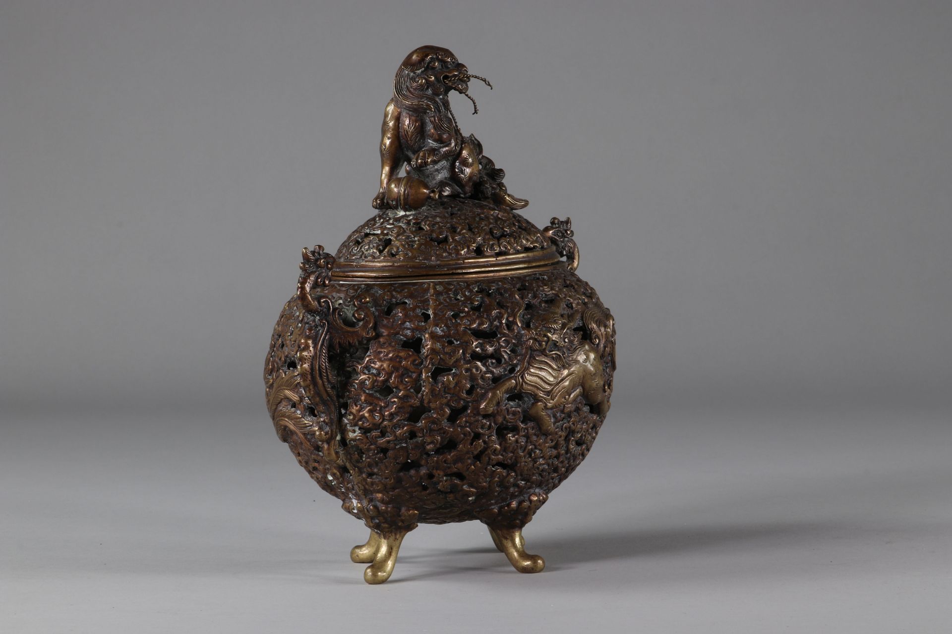 Bronze perfume burner, XIXth Japan. - Image 2 of 5