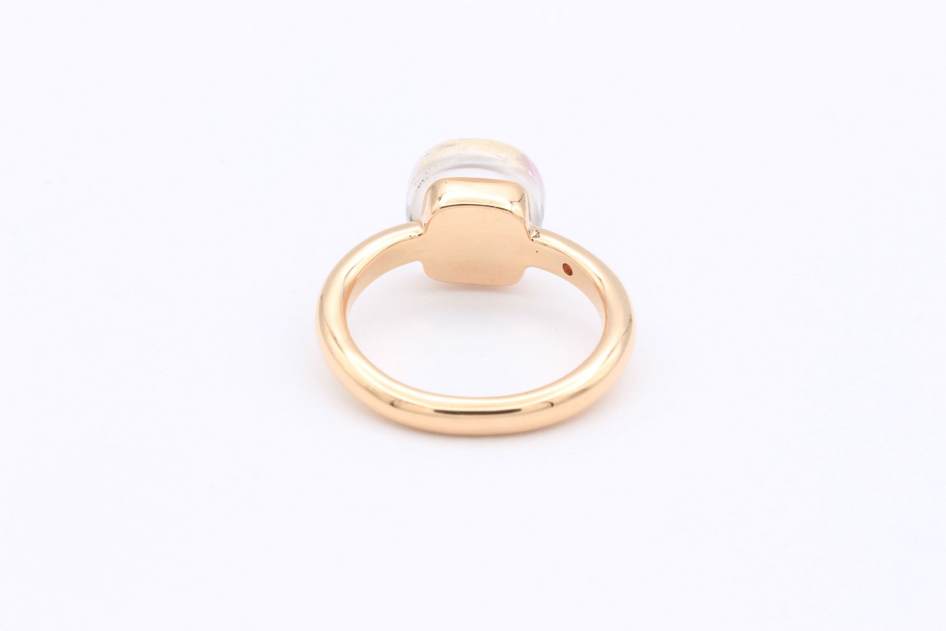 Bigli ring in 18K pink gold set with a ruby ​​under a quartz cabochon - Bild 4 aus 6