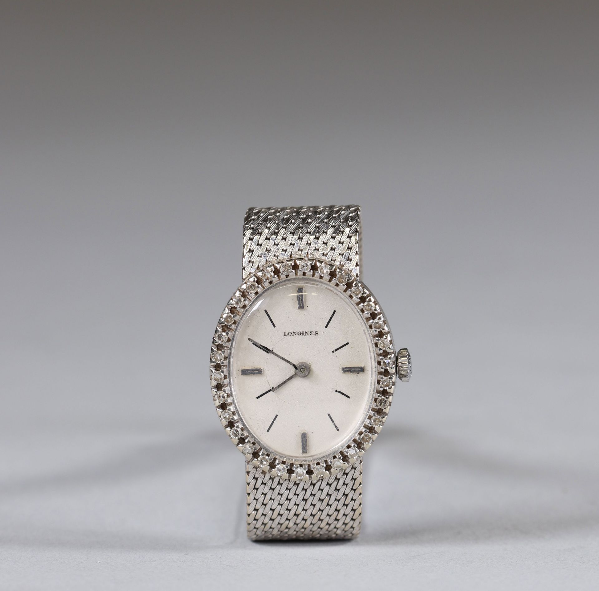 Longines watch in white gold (18k) and diamonds - Image 2 of 3