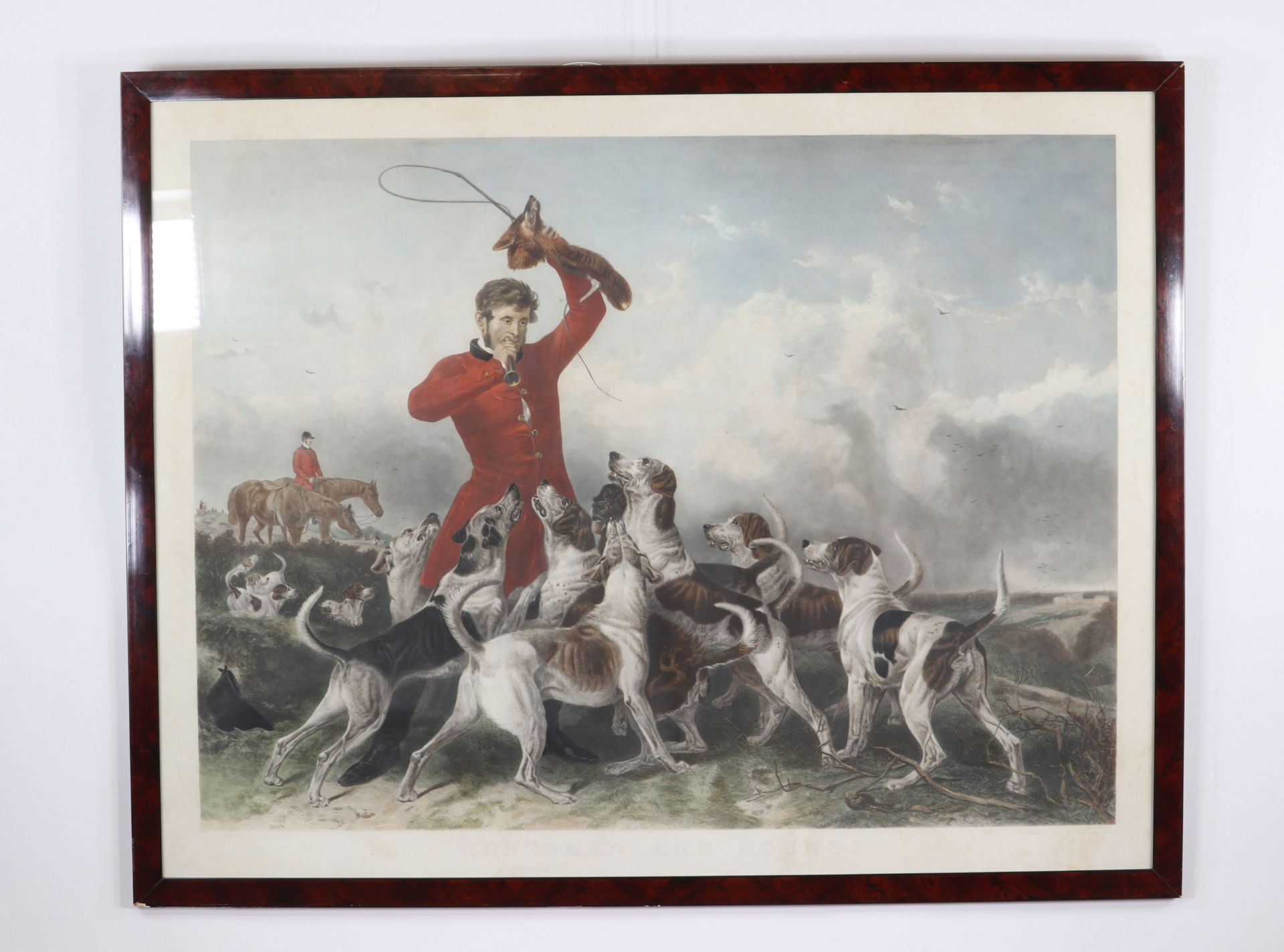 Engraving "hunting with hounds" - Image 2 of 2