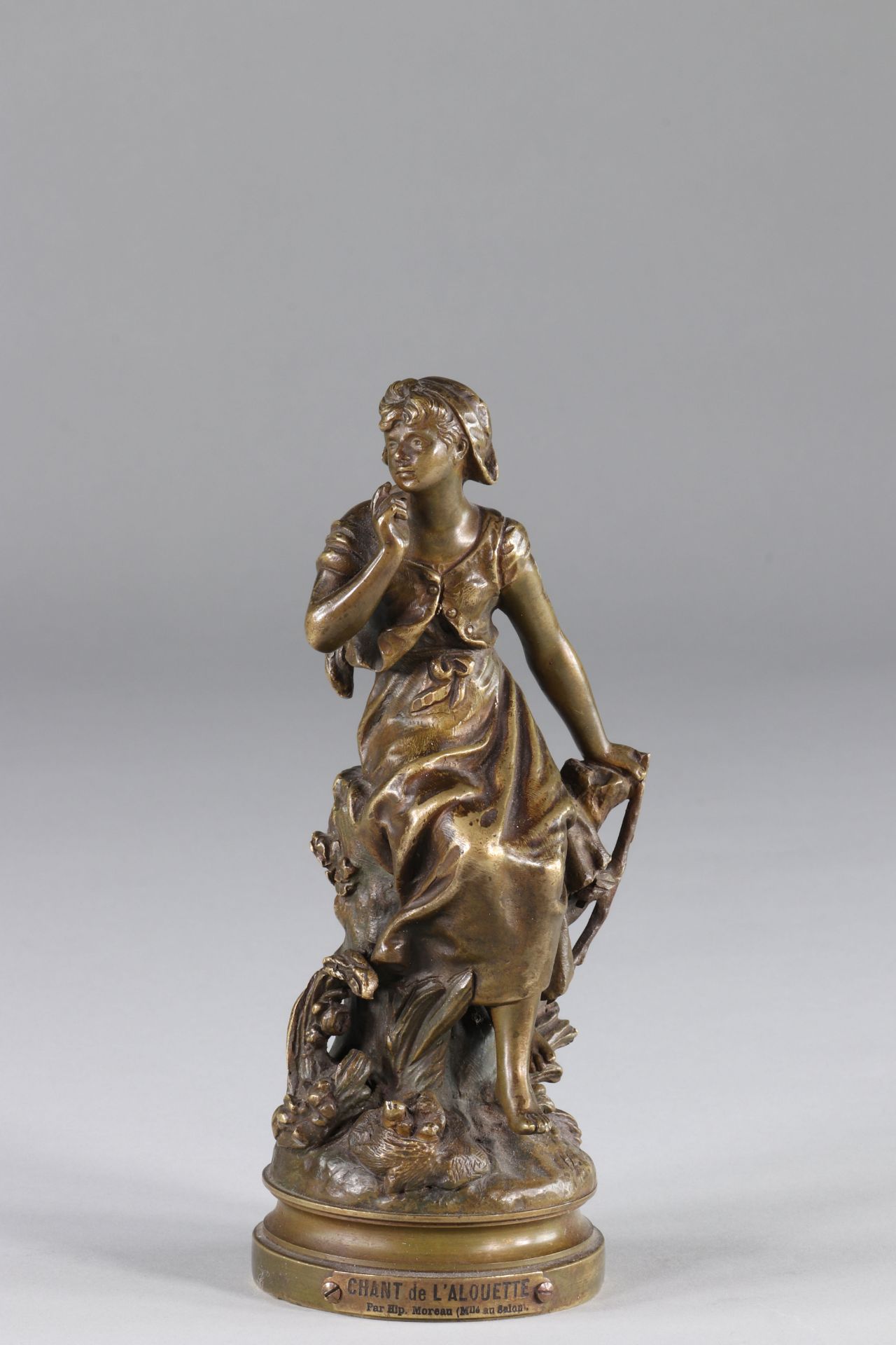 inspired by Hippolyte François Moreau "song of the Lark" bronze