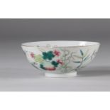 Porcelain bowl with balsam flowers, China Xuantong mark and period.