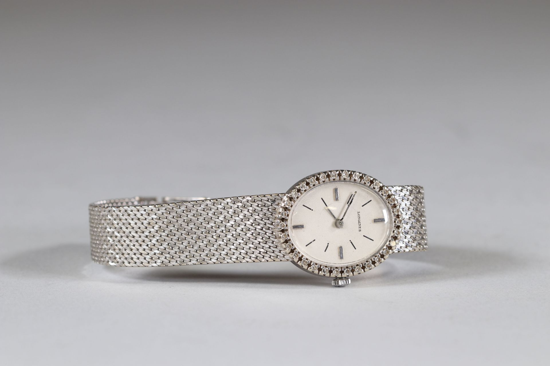 Longines watch in white gold (18k) and diamonds - Image 3 of 3