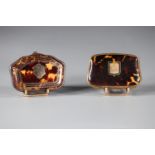 Lot of two tortoiseshell coin purses and gold inlays. France at the end of the 19th century.