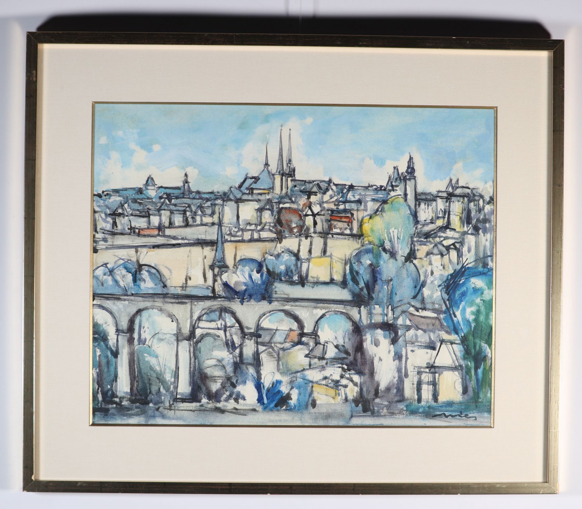 Alphonse NIES (1924-1992) "Luxembourg upper and lower city" - Image 2 of 2