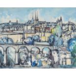 Alphonse NIES (1924-1992) "Luxembourg upper and lower city"