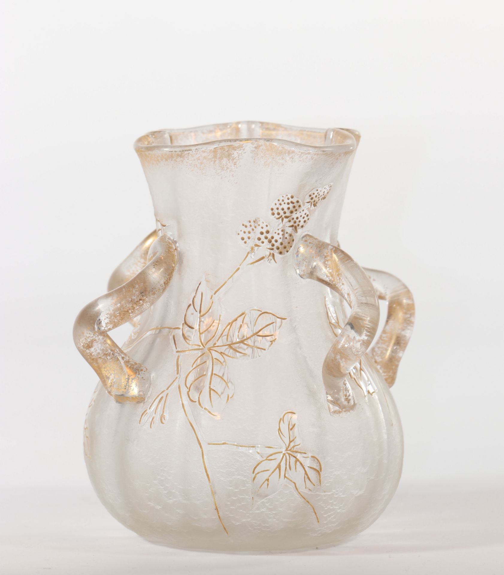 Montjoie vase cleared with acid, strawberry decoration - Image 2 of 4