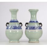 Pair of Nanjing porcelain vases, late 19th century China.