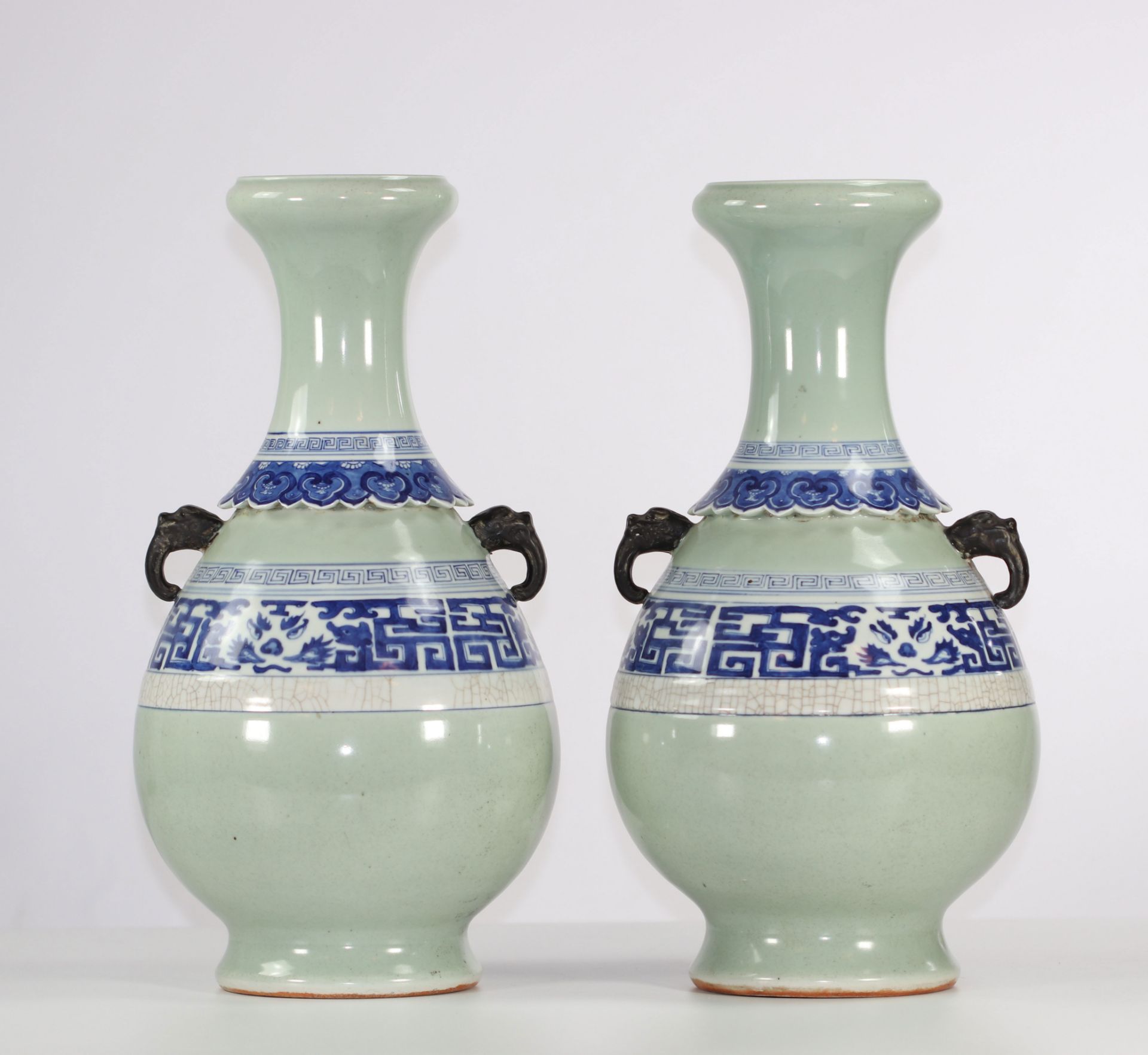 Pair of Nanjing porcelain vases, late 19th century China.