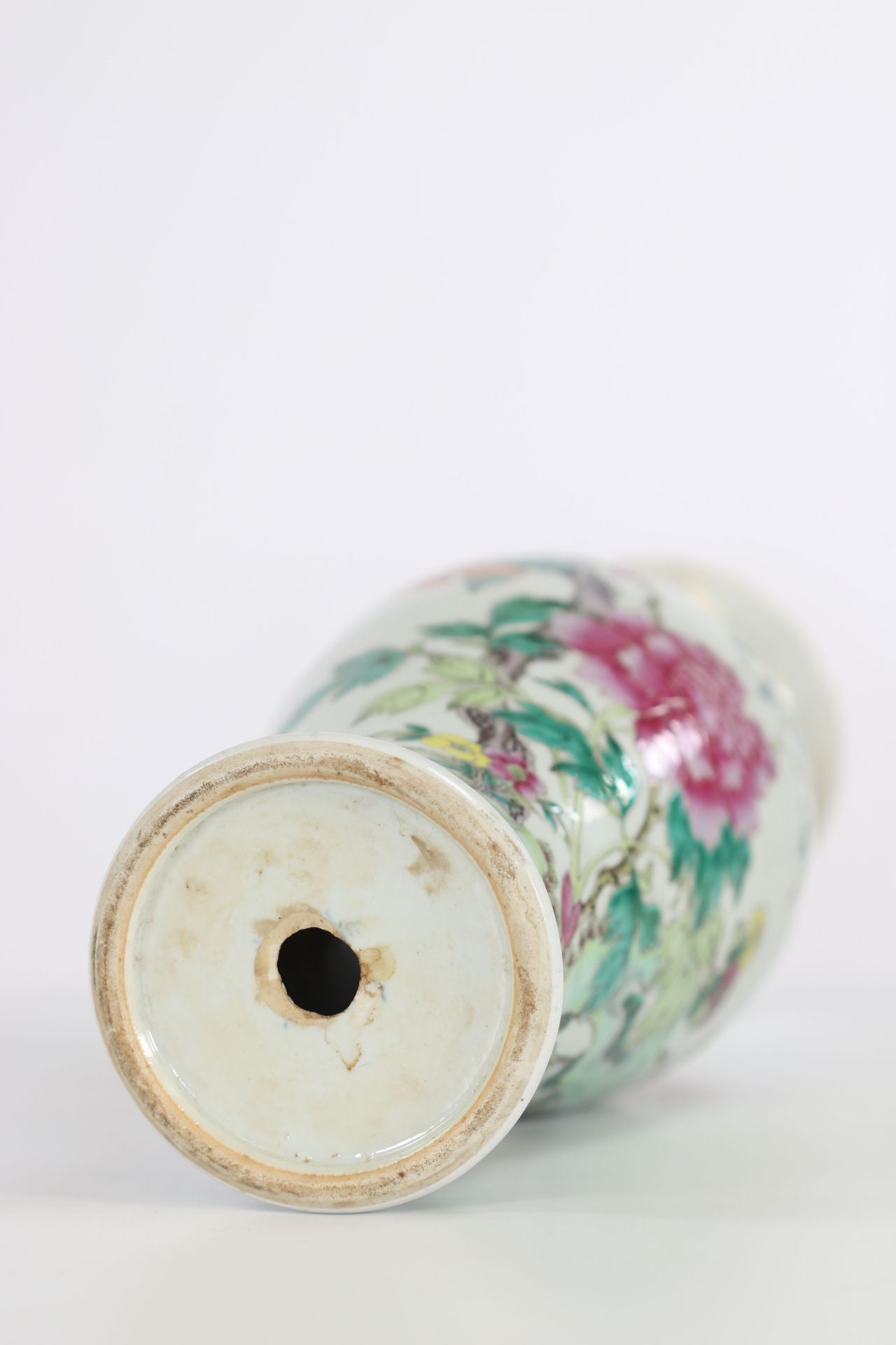 China famille rose porcelain vase flower decoration - Image 6 of 6