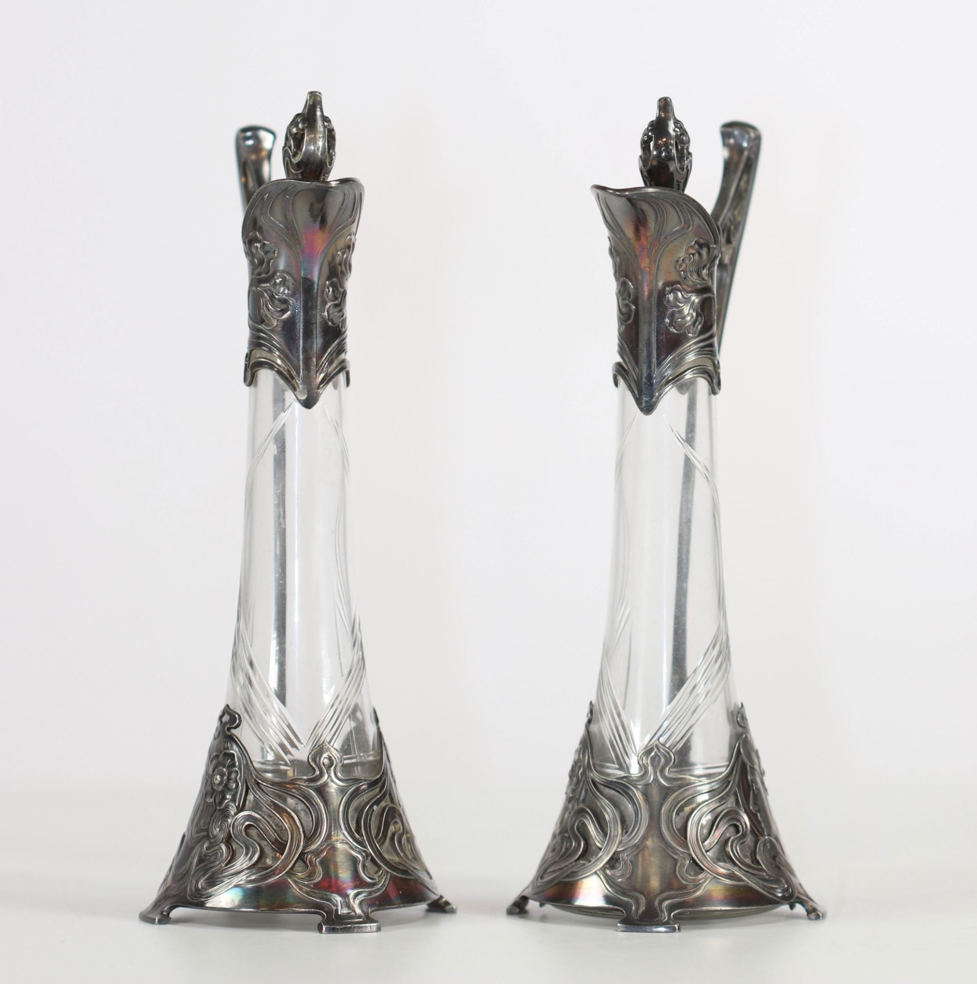 Art Nouveau pair of richly decorated jug circa 1900 - Image 3 of 3