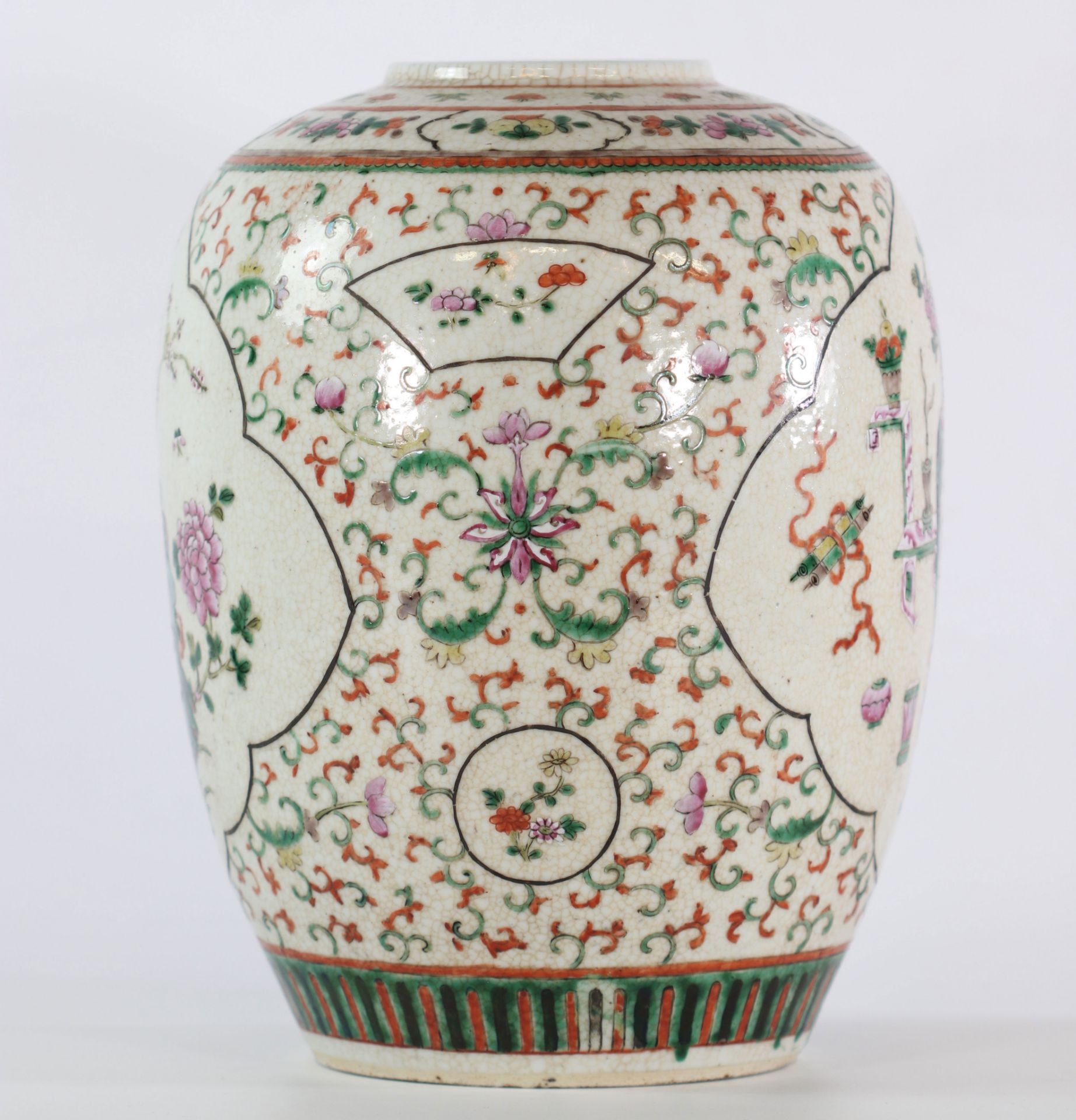 China cracked porcelain vase 19th century furniture decor - Image 4 of 5