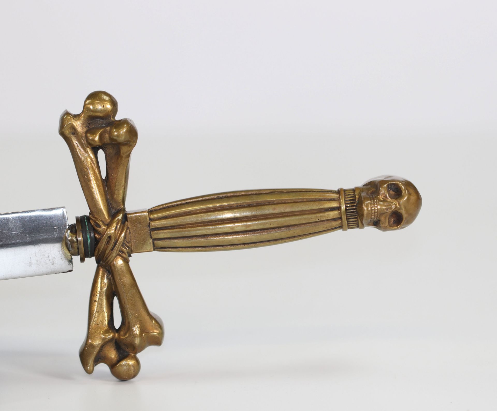 Freemason's dagger, the guard in chiseled bronze. - Image 3 of 4