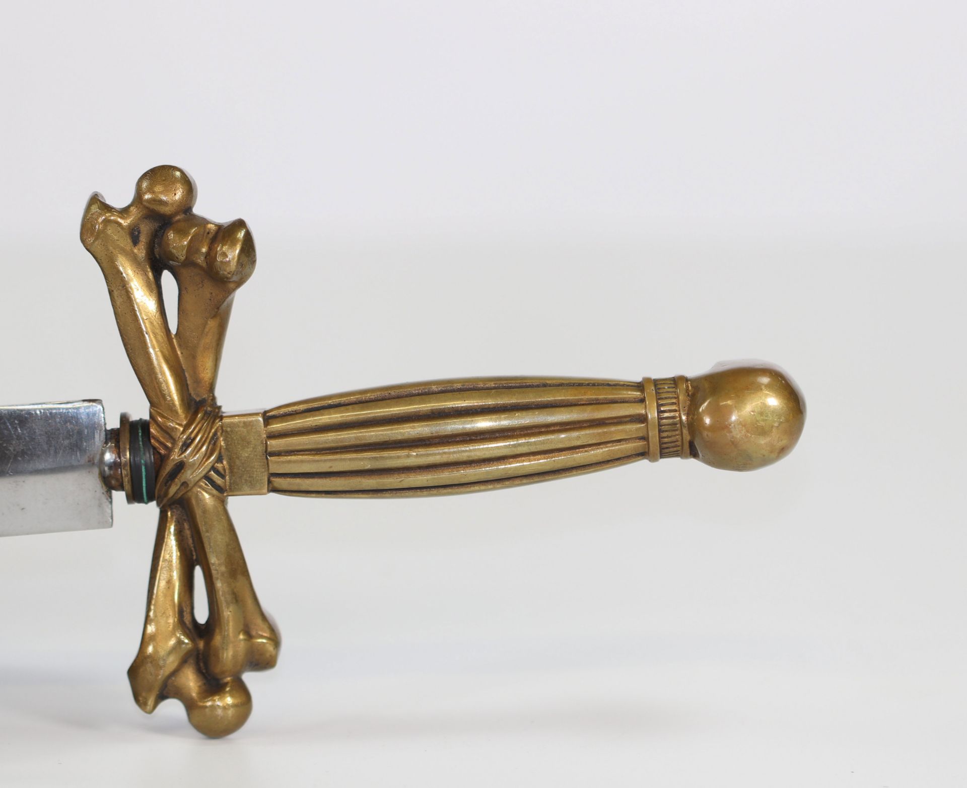 Freemason's dagger, the guard in chiseled bronze. - Image 4 of 4